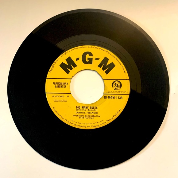 CONNIE FRANCIS - TOO MANY RULES / TOGETHER - MGM - Picture 1 of 2